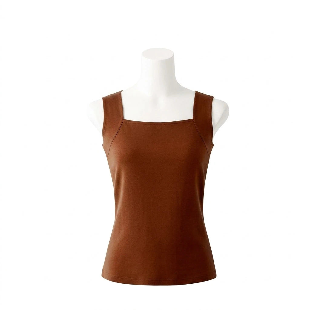 Blusa de tirantes café