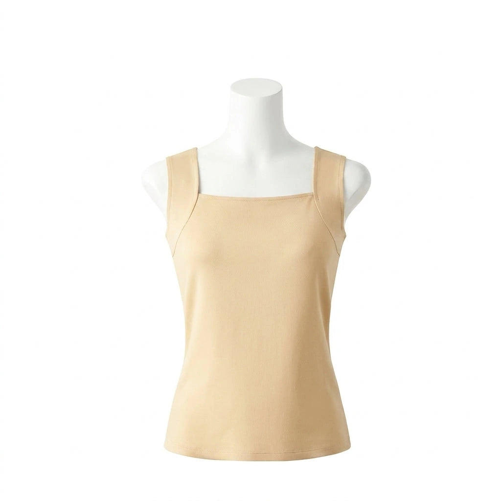 Blusa de tirantes color nude