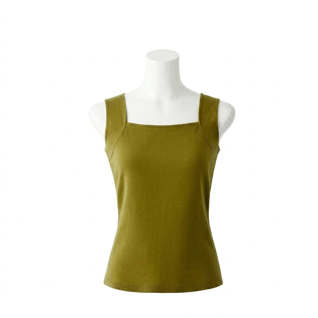 Blusa de tirantes verde olivo