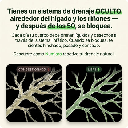 Sistema de drenaje oculto alrededor del hígado y los riñones