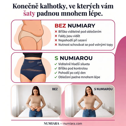 Bez Numiary vs. s Numiarou – srovnání siluety